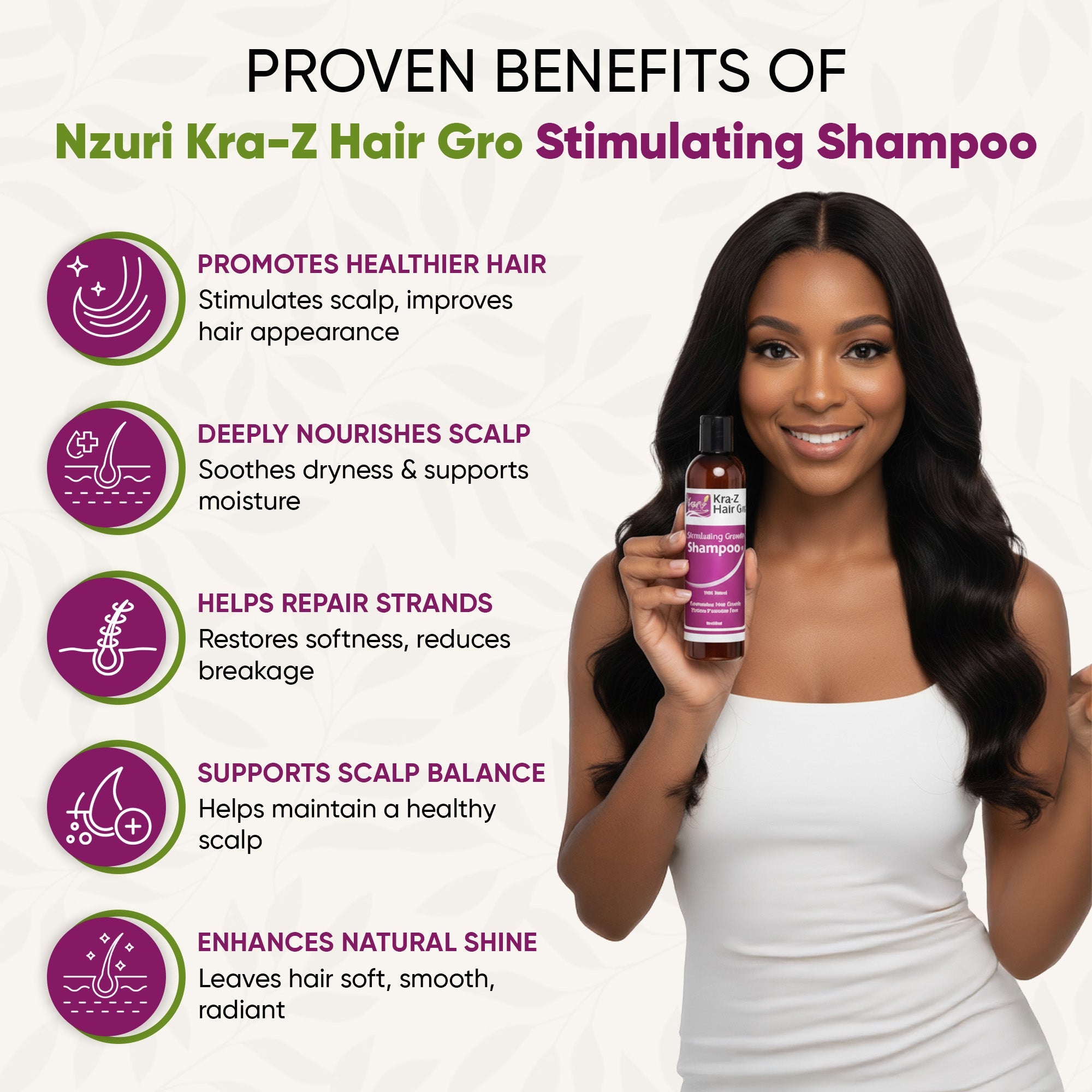 Nzuri Kra-Z Hair Gro Stimulating Growth Shampoo 8 oz