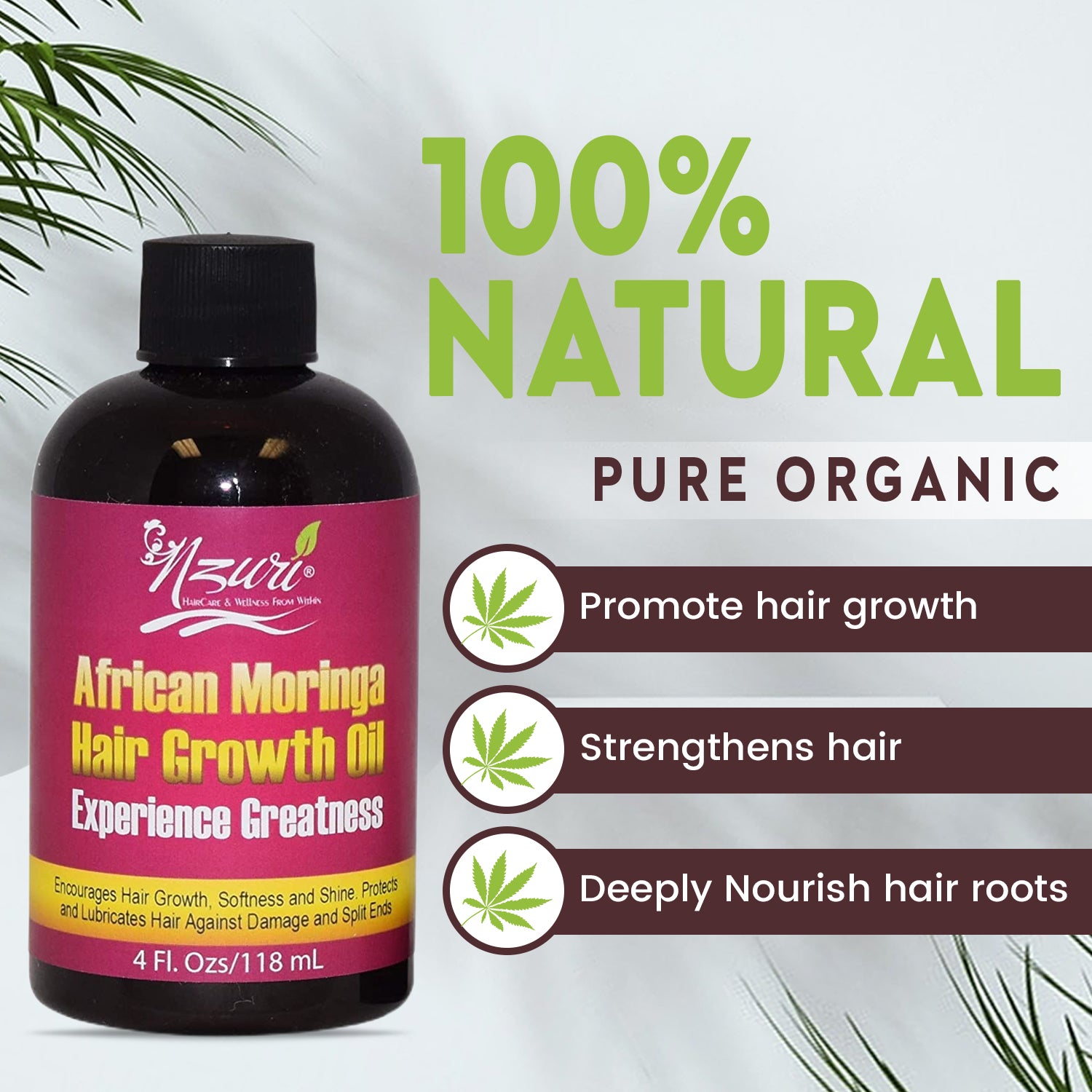 Nzuri African Moringa Hair Growth Oil 4oz