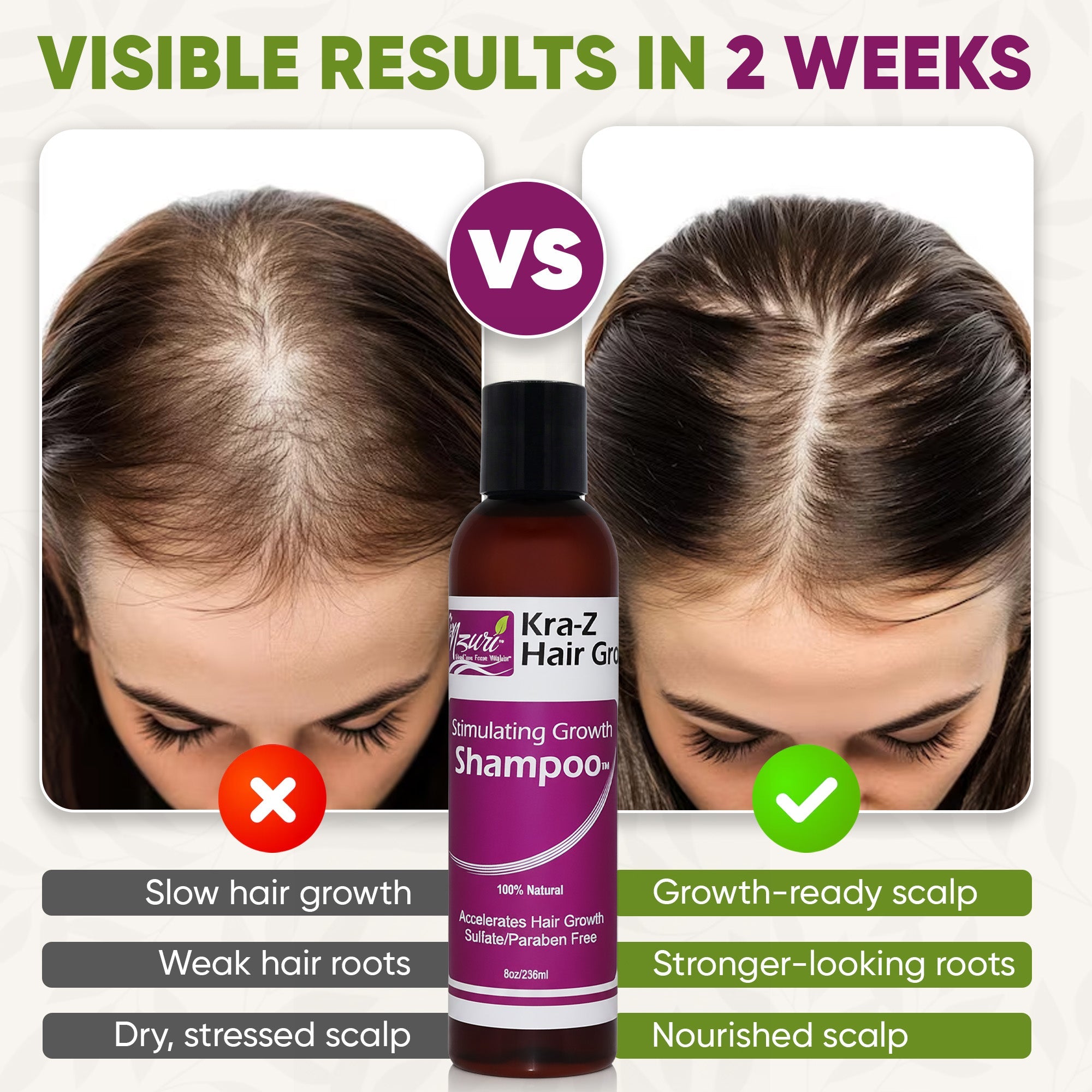 Nzuri Kra-Z Hair Gro Stimulating Growth Shampoo 8 oz