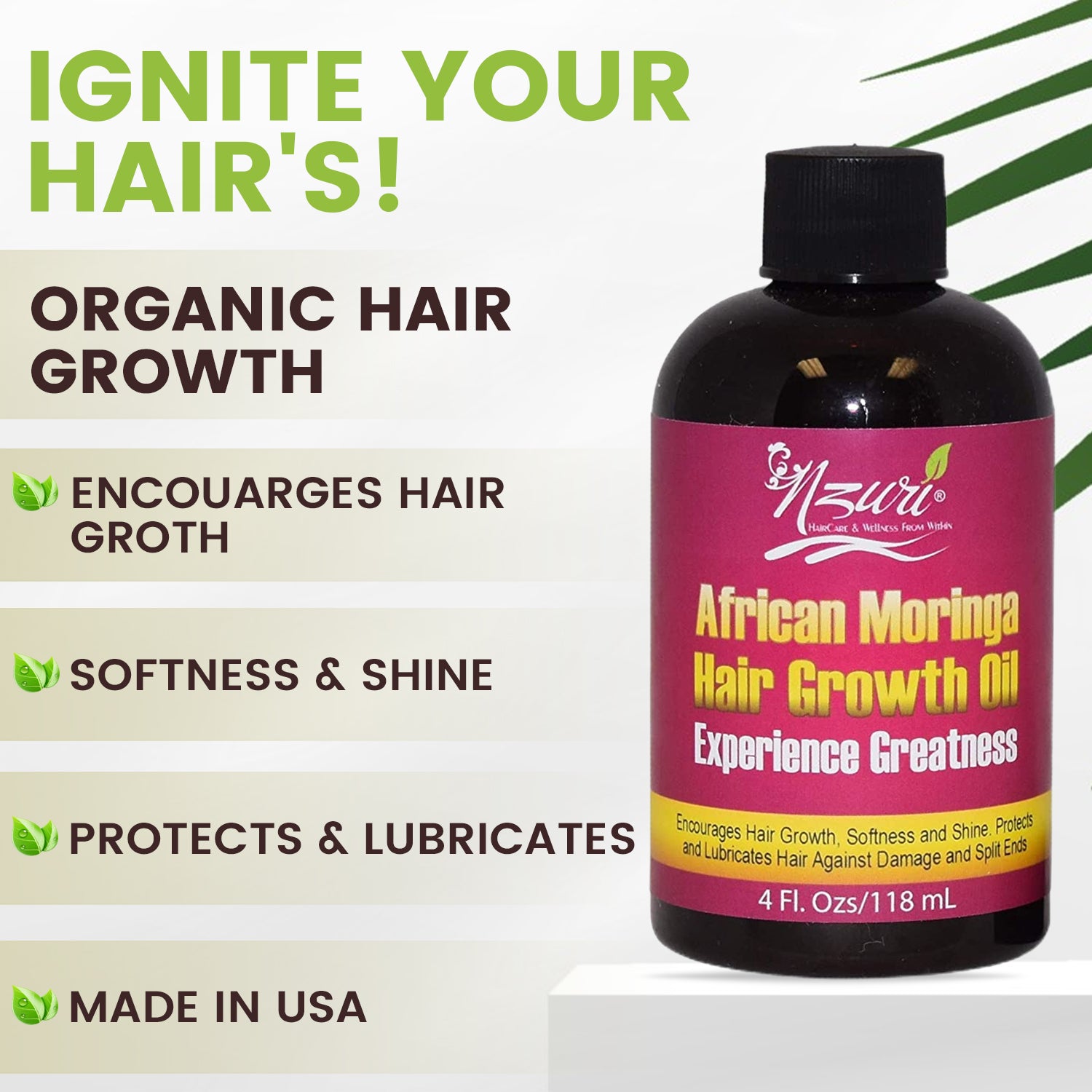 Nzuri African Moringa Hair Growth Oil 4oz