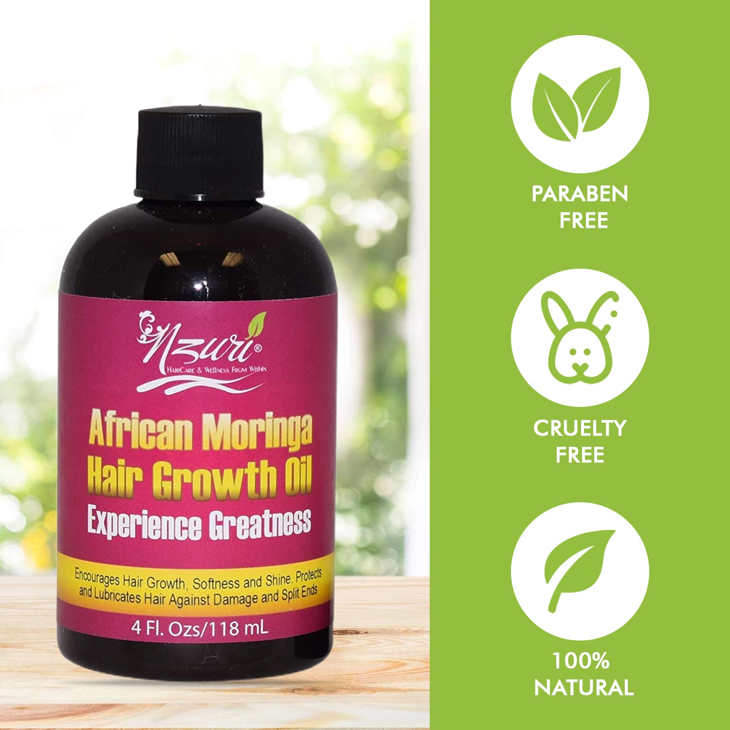 Nzuri African Moringa Hair Growth Oil 4oz