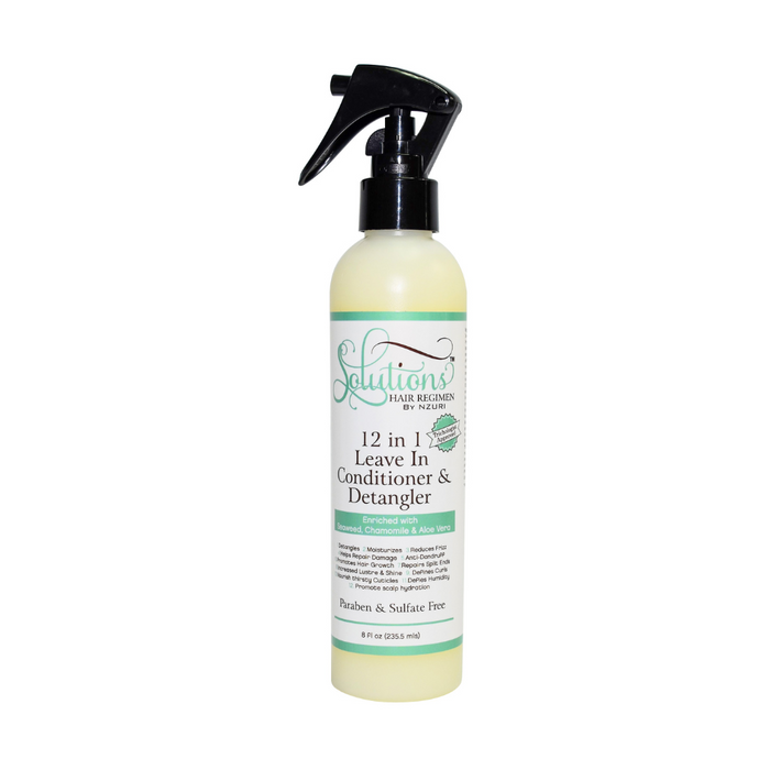 Nzuri Solutions Hair Regimen 12 IN 1 Leave in Conditioner and Detangler 8oz