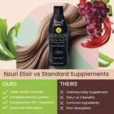 Nzuri Elixir - Liquid Hair Skin & Nail Vitamin Plus Growth Stimulants with Vitamin D-3 Bottles 32 Oz + Nzuri Elixir oil (Free)