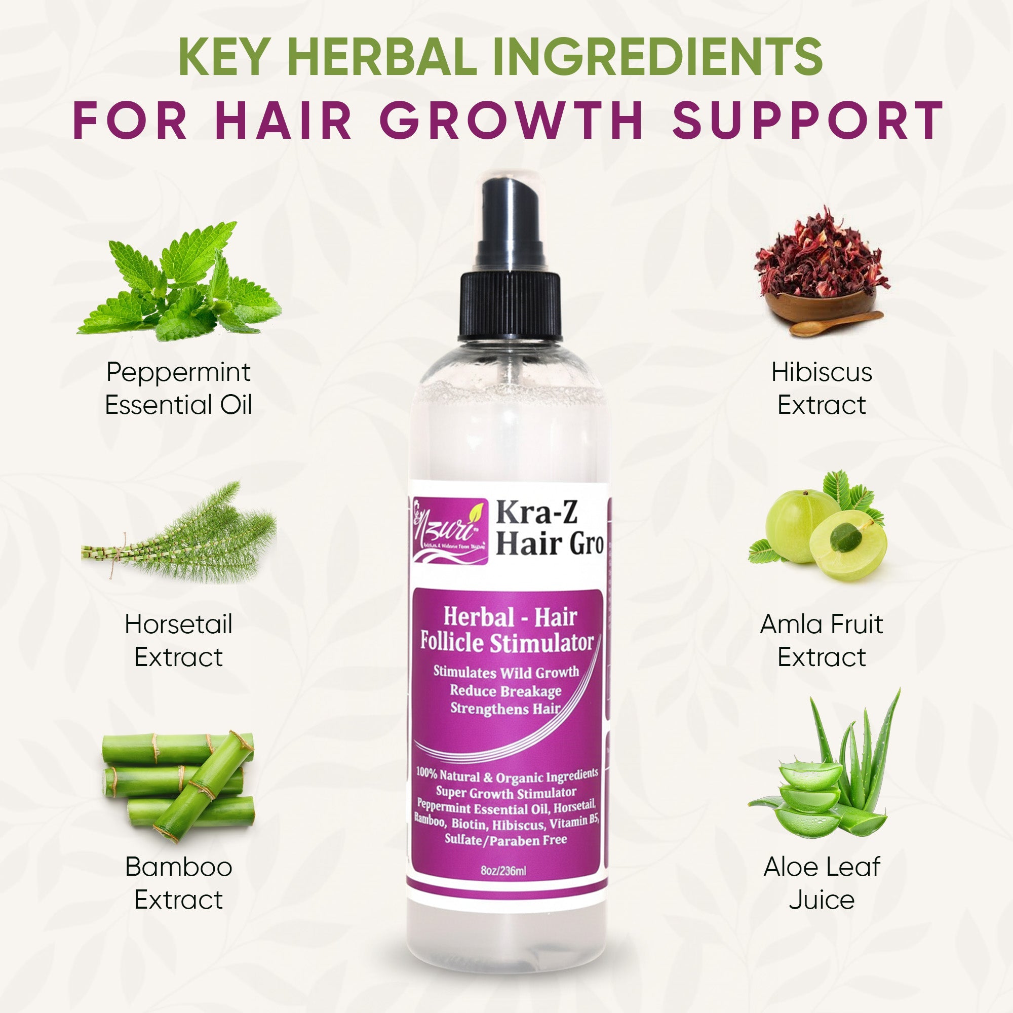 Nzuri Herbal Hair Follicle Growth Stimulator 12oz