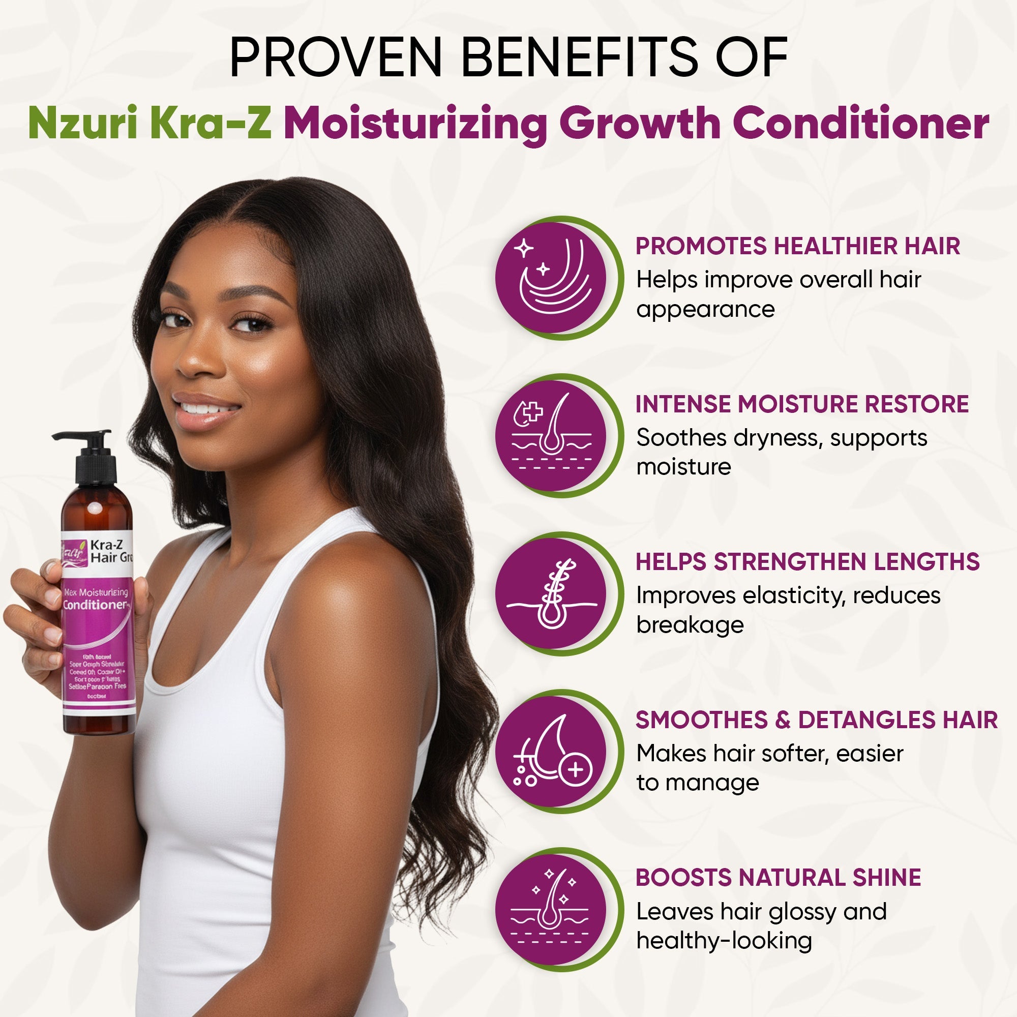 Nzuri Kra-Z Hair Gro Moisturizing Growth Conditioner 8oz